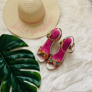 Liberty print Sperry top sider wedges